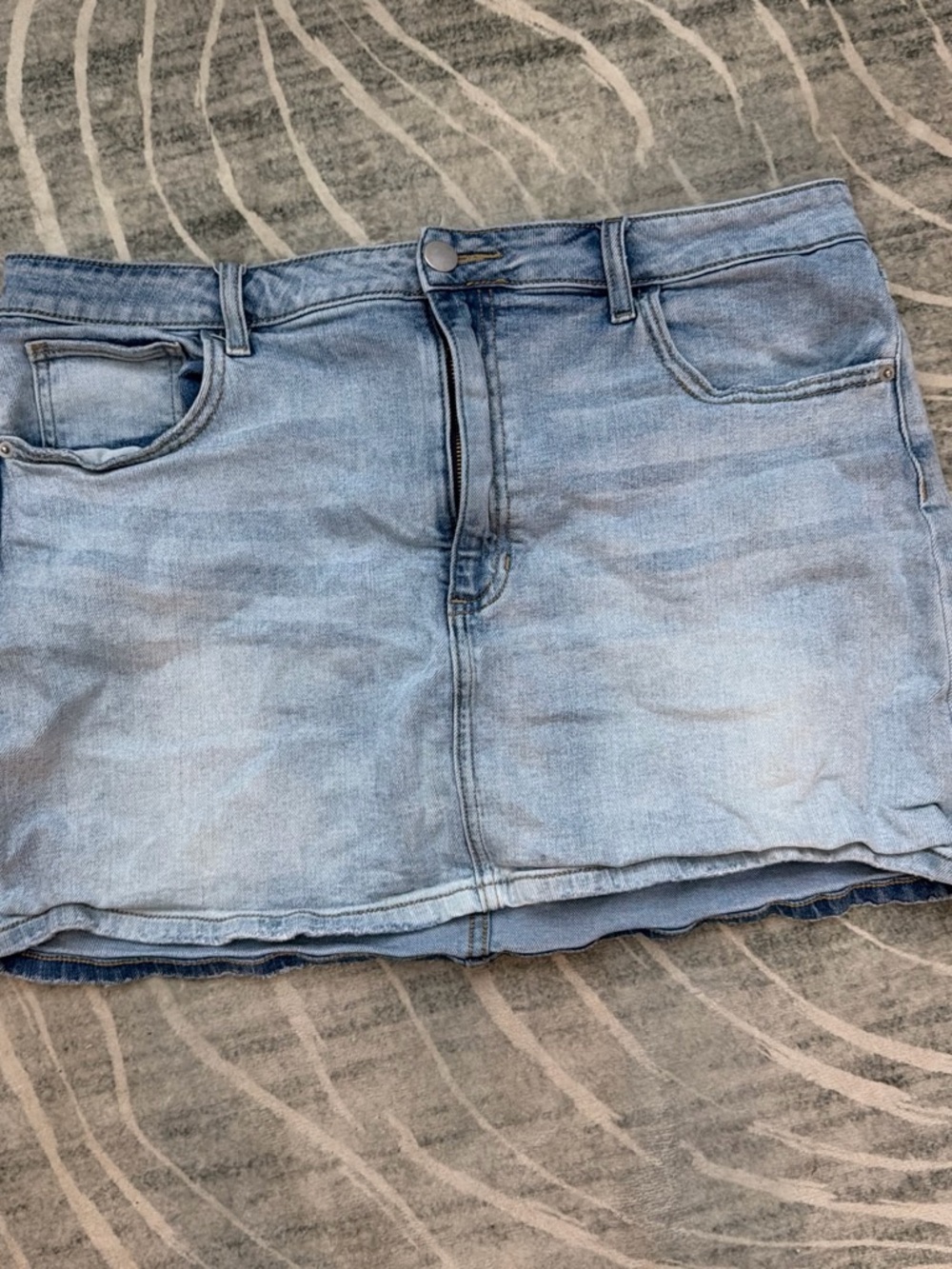 ARULA Light Blue Denim Mini Skirt